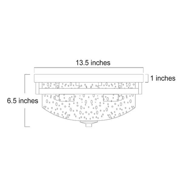 Modern Farmhouse 3-Light Drum Flush Mount Lights Glass Ceiling Light - D13.5"xH6.5"