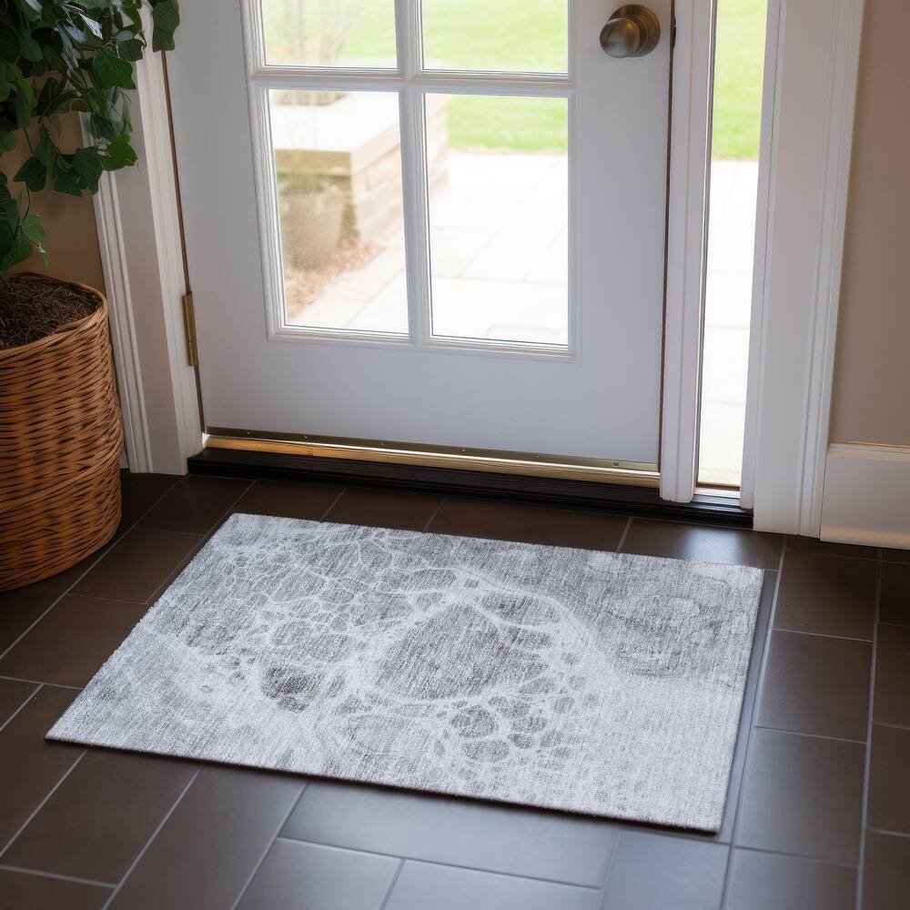 Machine Washable Indoor/ Outdoor Chantille Abstract Contemporary Rug