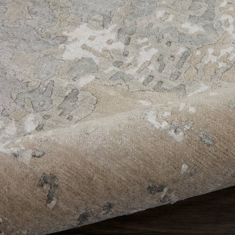Nourison Silk Shadows Modern Abstract Beige Sheen Area Rug