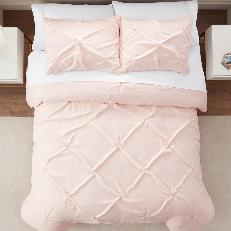 Serta Simply Clean Antimicrobial Pleated 3 Piece Duvet Set