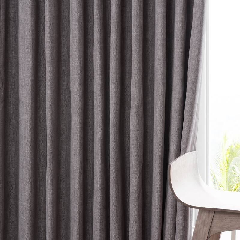 Exclusive Fabrics Faux Linen Extra Wide Room Darkening Curtain Panel