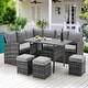 preview thumbnail 74 of 84, AECOJOY 7 Pieces Patio Furniture Set Outdoor Sectional Sofa Rattan Conversation Set