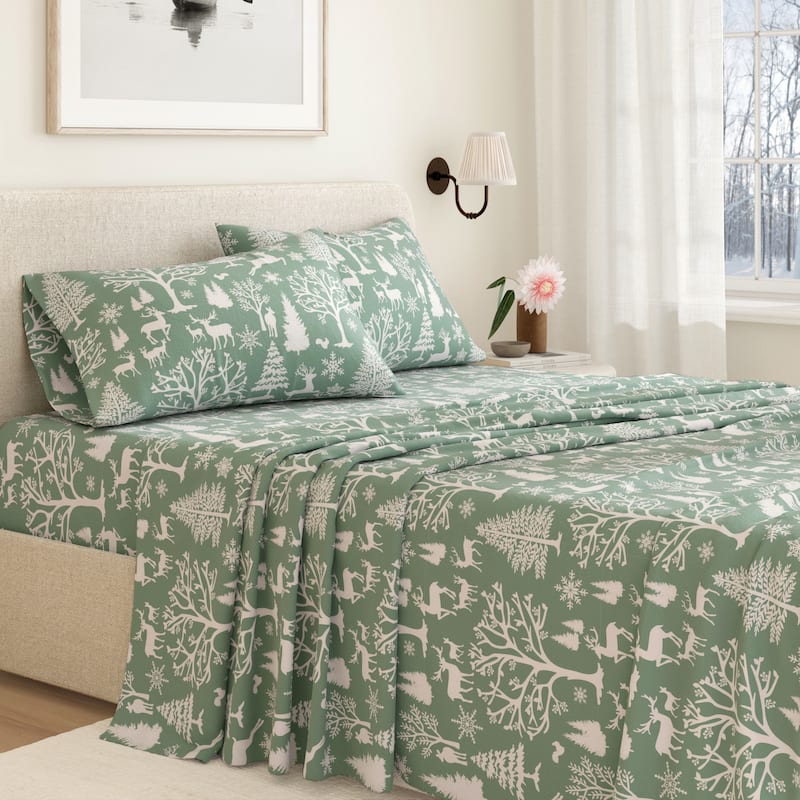 Linery & Co. Ultra-Soft Turkish Cotton Flannel Lodge Print Sheet Set