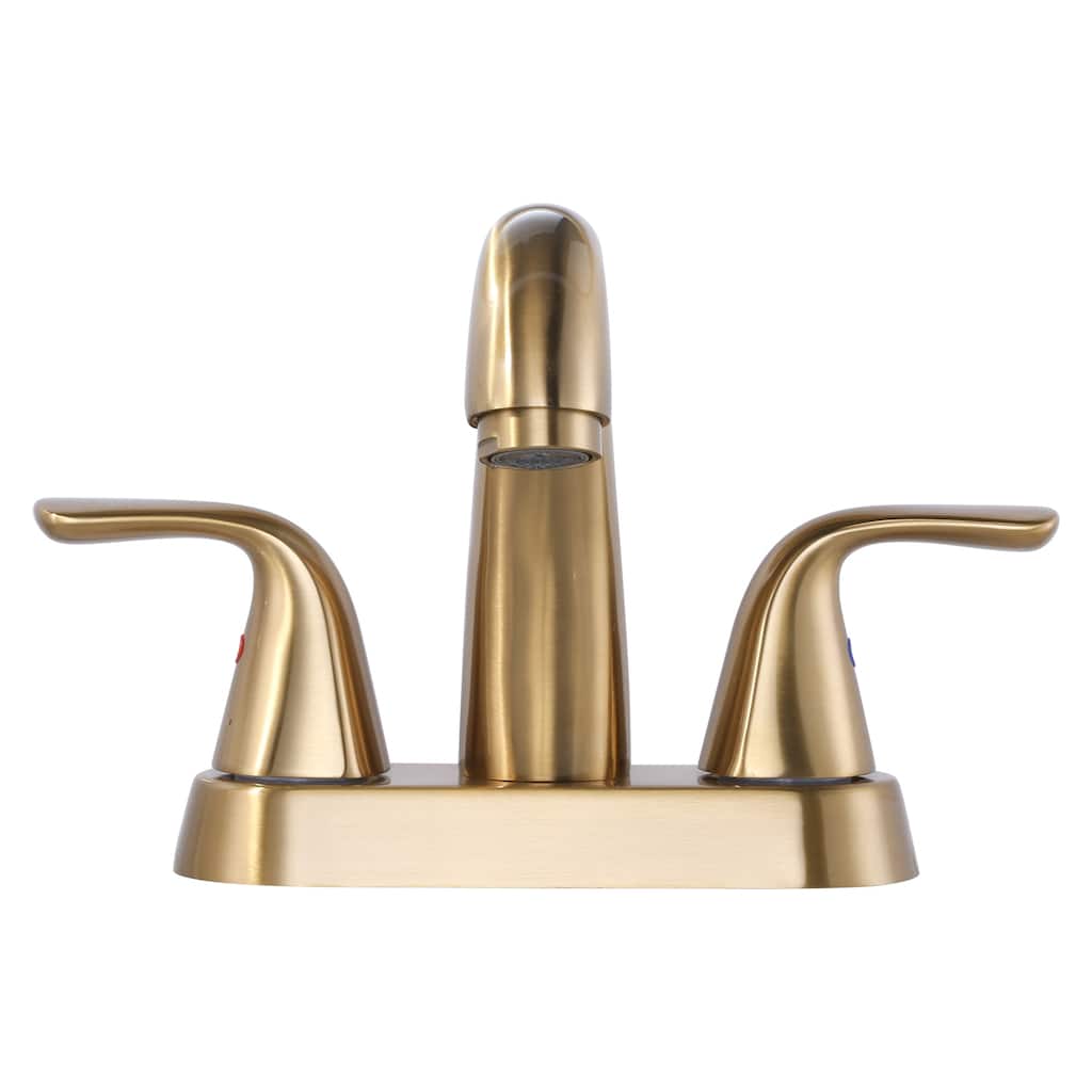WOWOW 4 in. Centerset Double Handle High Arc Bathroom Sink Faucet