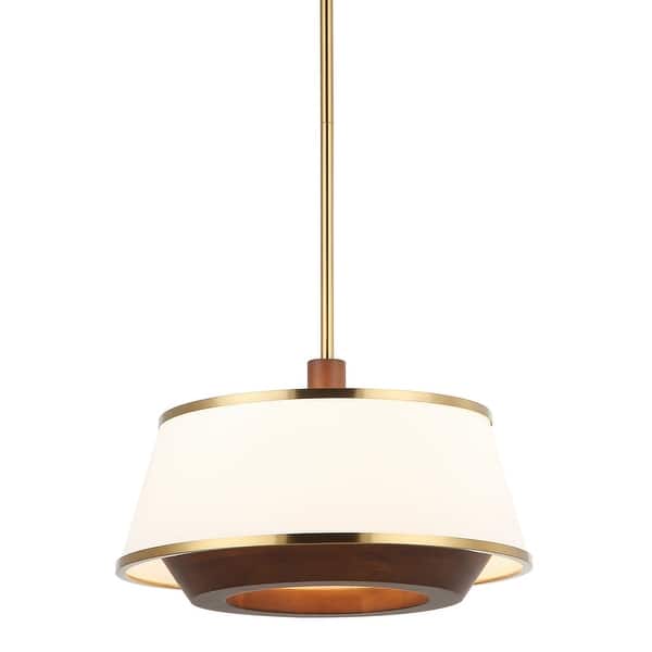 slide 2 of 11, Varaluz Desert Flyer 3-Light Convertible Pendant/Semi-Flush - Satin Brass/Medium Walnut Brass, Natural, Brown