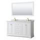 Option White / White Carrara Marble Top / Brushed Gold