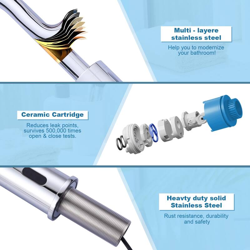 WOWOW Touchless Single Hole Bathroom Faucet