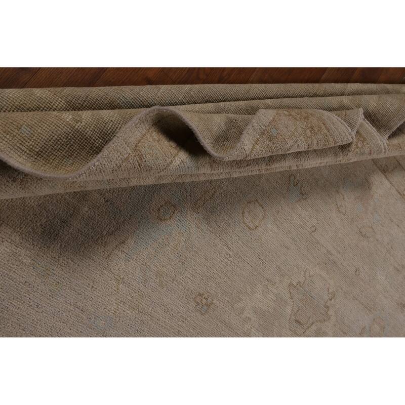 Earth Tone Vegetable Dye Oushak Area Rug Hand-Knotted Wool Carpet - 8'2"x 9'8"