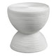 preview thumbnail 1 of 4, Uttermost Bongo White Rattan Side Table - 21.75"W x 22"H x 21.75"D