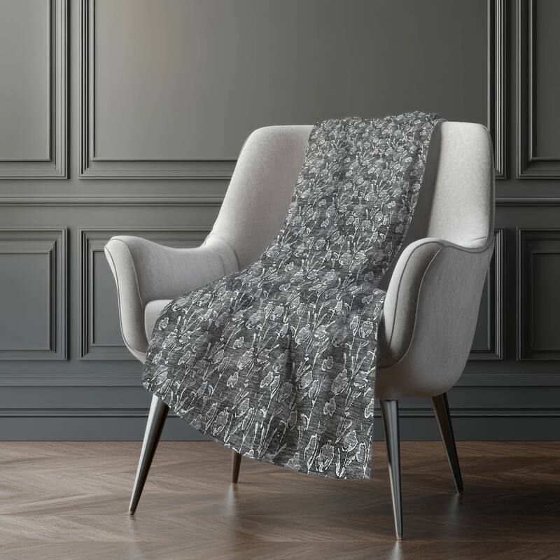 Premium Machine Washable Modern Floral Sherpa Throw Blanket