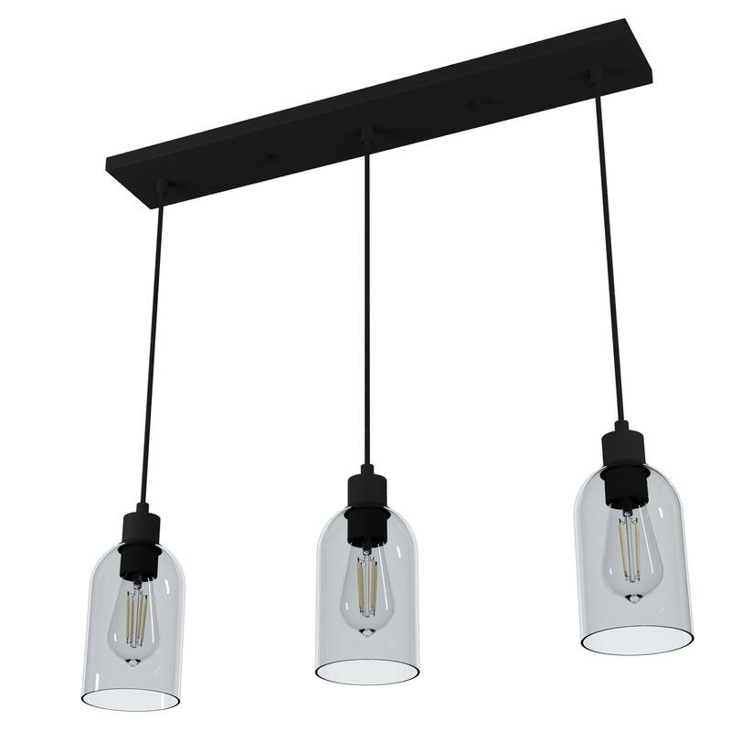 Hunter Lochemeade 3-Light Linear Cluster Pendant - Kitchen Island, Dining Room - Modern Farmhouse, Contemporary, Industrial