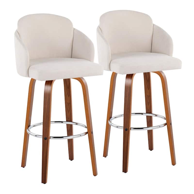 Dahlia 30" Fixed-Height Barstool - Set of 2 - Cream