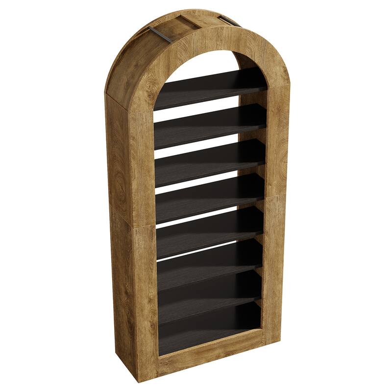 8-tier Arched Bookshelf, 70.9" Tall Bookcase with Storage
