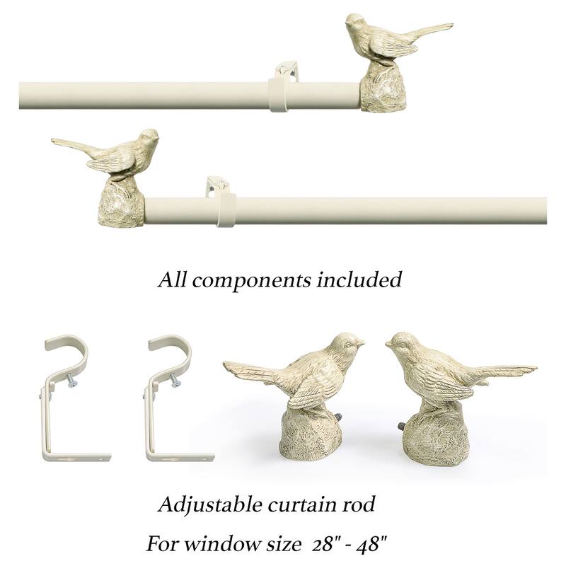 Meriville 1-Inch Diameter Single Window Treatment Curtain Rod