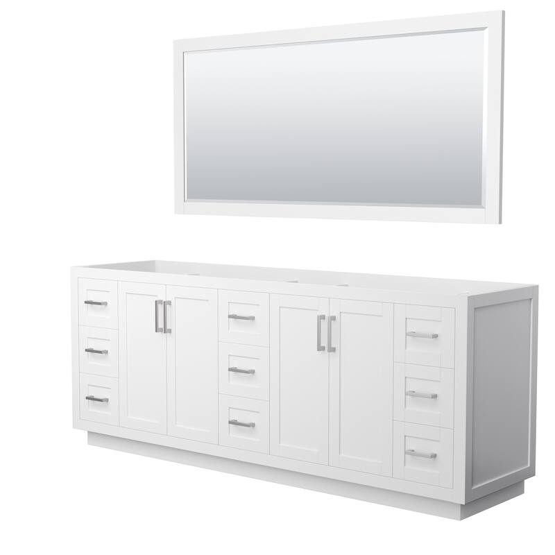Wyndham Collection WCF2929-84D-CX-M70 Miranda 84" Double Free Standing - White / Brushed Nickel Hardware