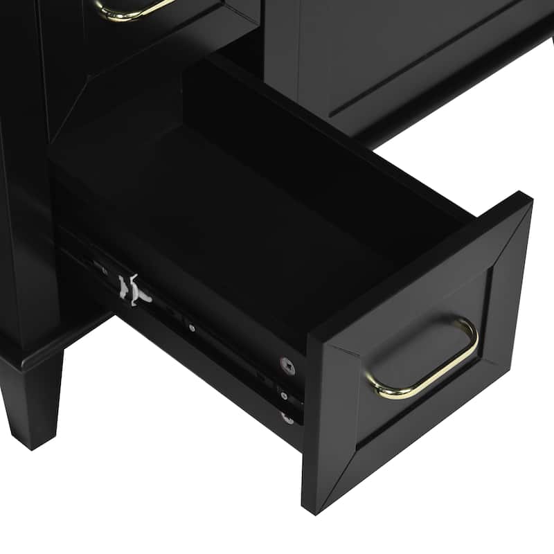 30" Bathroom Vanity with Ceramic Sink, Adjustable Shelf, Soft Close Door, and Three Soft Close Drawers