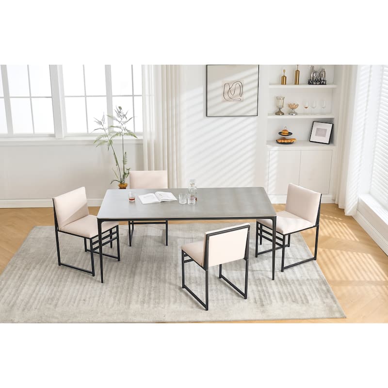 Modern Dining Chairs Set Of 2, Upholstered Linen Cushions And Backrest