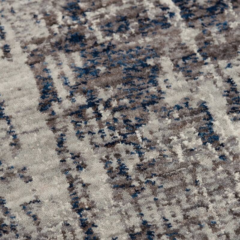 Alora Decor Cara Transitional Gray/Blue Recycled Polyester Area Rug