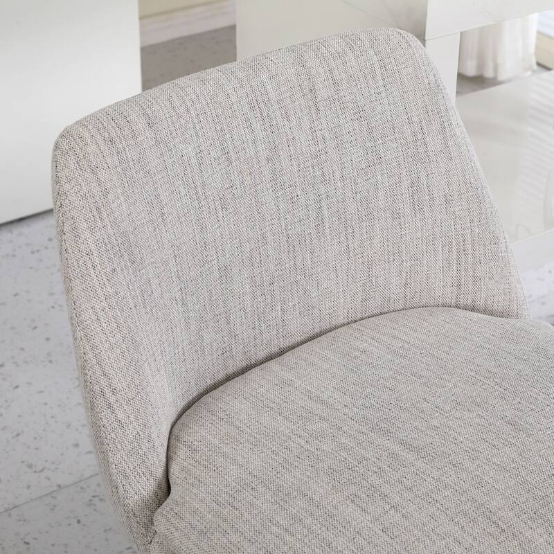 Swivel Bar Stools Set of 2 26 Inch Upholstered Linen Back Metal Legs