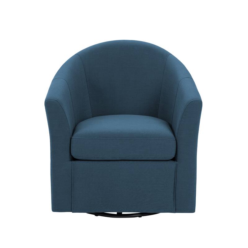 Linen Armchair Swivel Barrel Accent Chairs for Living Room