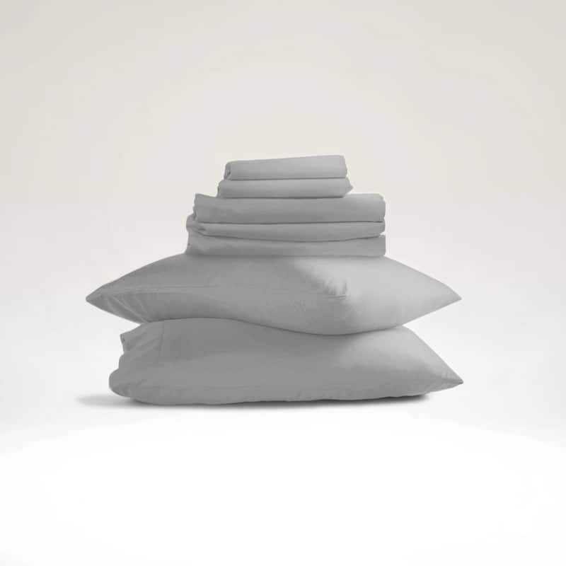 Emperyan 7 PC Bedding Set, Luxury Microfiber Duvet Cover With Sheets Bed Sets - Silver Gray - California King