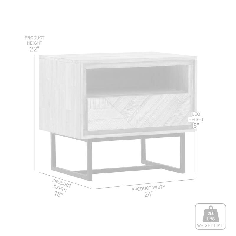 Peridot 1 Drawer Nightstand in Natural Acacia Wood