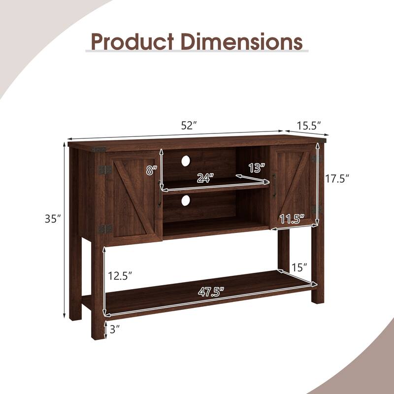 Gymax Buffet Sideboard Storage Cupboard Console Table w/ Open Shelf & - See Details