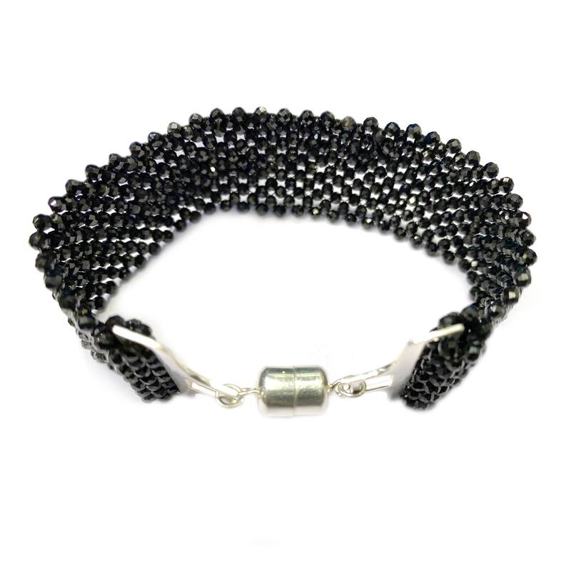 925 Sterling Silver Black Spinel Bracelet