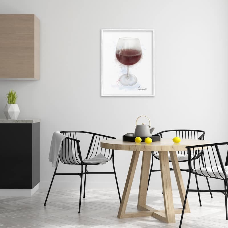 Stupell Modern Cabernet in Glass Framed Giclee Art Design By Matthew Piotrowicz