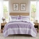 preview thumbnail 19 of 47, Madison Park Caralie 4 Piece Seersucker Quilt Set with Throw Pillow Purple - King