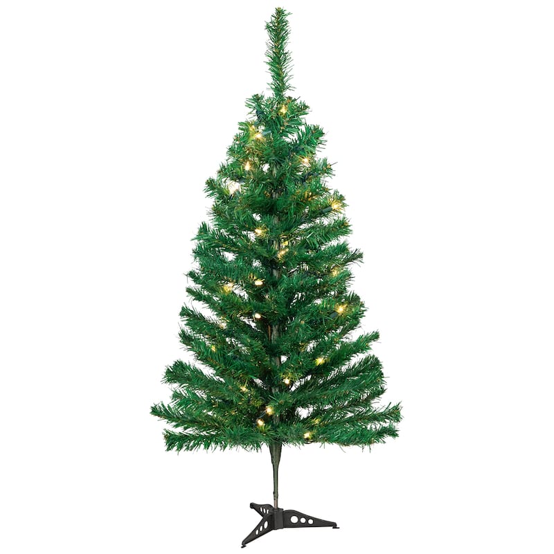 3' Medium Mixed Classic Pine Artificial Christmas Tree - Clear Lights - 3 Foot
