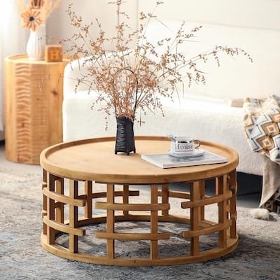 31.5" Round Boho Coffee Table