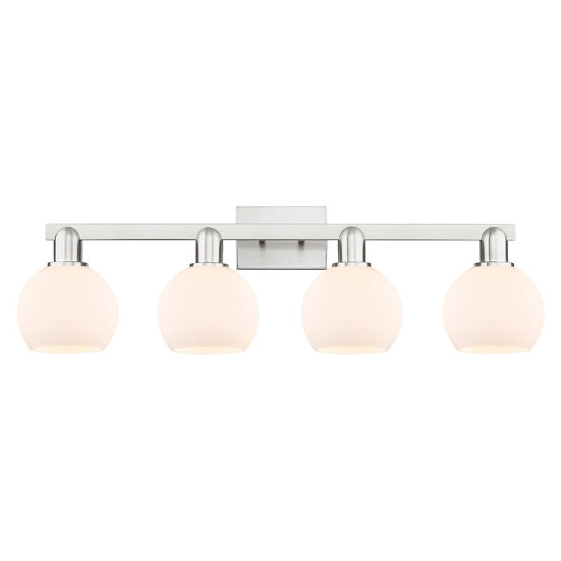 Innovations Lighting Endless Possibilities Arcadia - Athens - 4 Light 33" Bath Vanity Light - Matte White/Brushed Satin Nickel