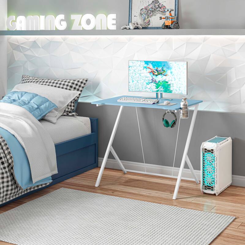 Kids Gaming Desk for Office Room,Living Room, Blue - Blue