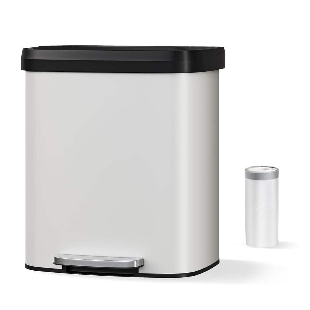13 Gallon/50 Liter Metal Large Trash Can with Lid, Suitable for Kitchen, Office, Bedroom Trash Can
