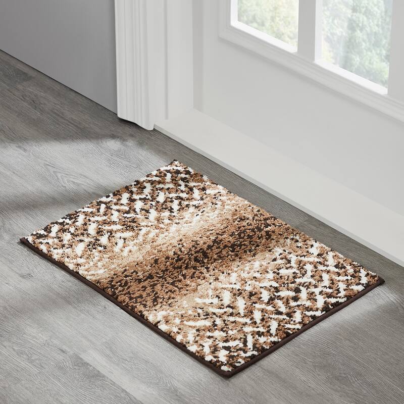 Better Trends 100% Micro Polyester 4&5 Pc Bathroom Rug Set-Casablanca Collection with Chevron Pattern, Machine Washable Bath Mat