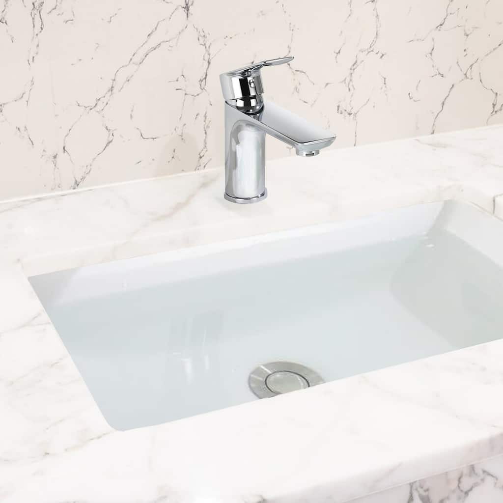 Chrome Single Handle Lavatory Basin Sink Faucet - Brass Bathroom Sink Faucet Hot and Cold