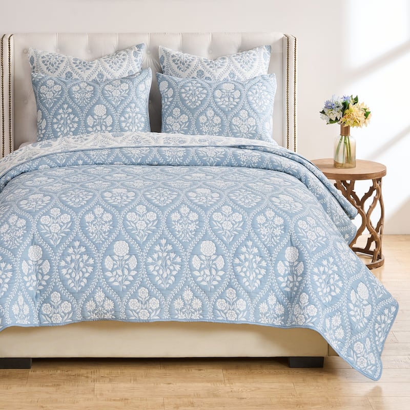 Greenland Home Fashions Serena Contemporary Floral Coverlet Set