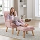 preview thumbnail 3 of 29, Soft Fabric Casual Living Room Armchair With Adjustable Backrest And Legs Stool