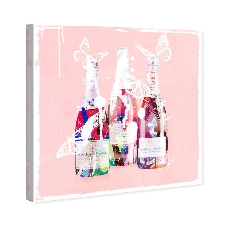 Wynwood Studio Canvas Drinks and Spirits Pastel Drinks For All Pink and Pastel Pink Wall Art Canvas Print
