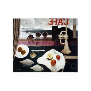 Shop The Black Cat Cafe By Mary Fedden Animals Art Print 23 5