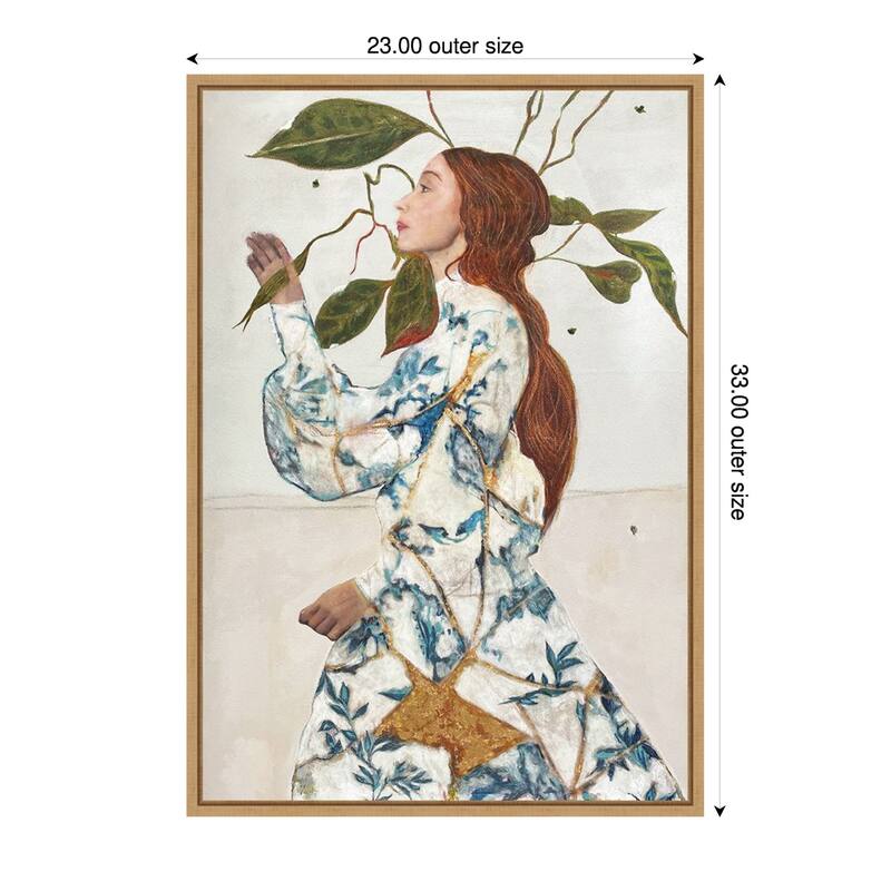 Le Voyage Fantastique No. 3 by Karenina Fabrizzi Framed Canvas Wall Art Print - Natural - 23 x 33 in