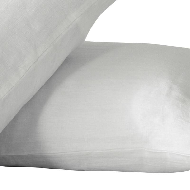 HomeRoots Set of Two Ivory Linen Pillowcases