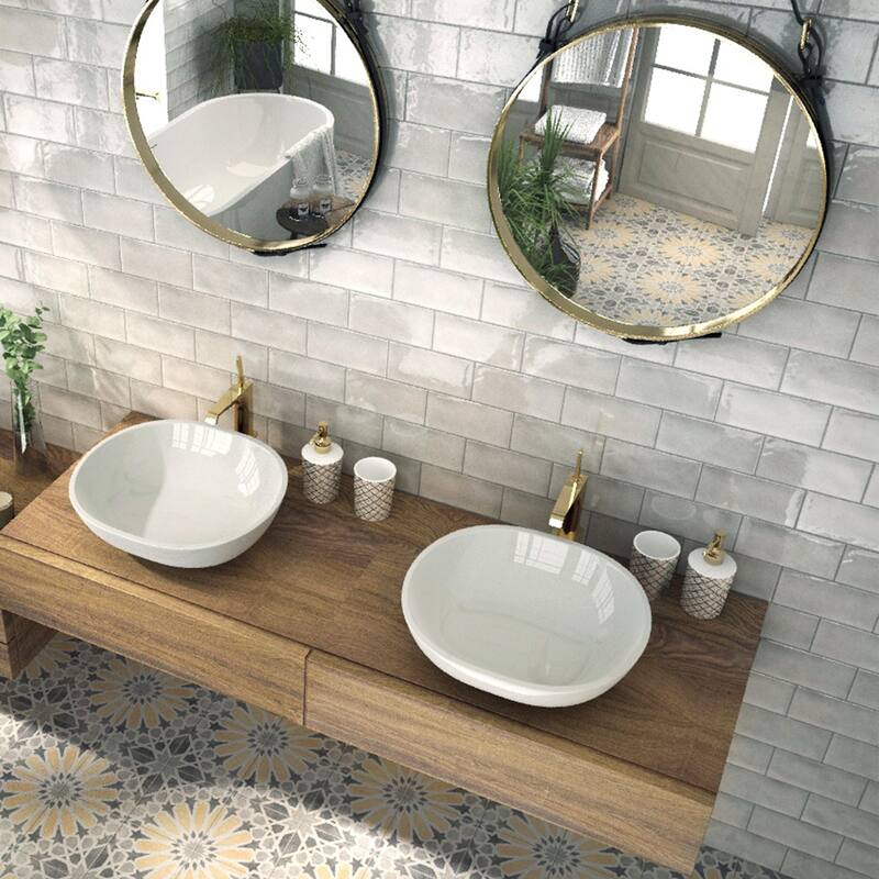 Merola Tile Camden Grey 4" x 8" Ceramic Wall Tile - Case (50 Tiles)
