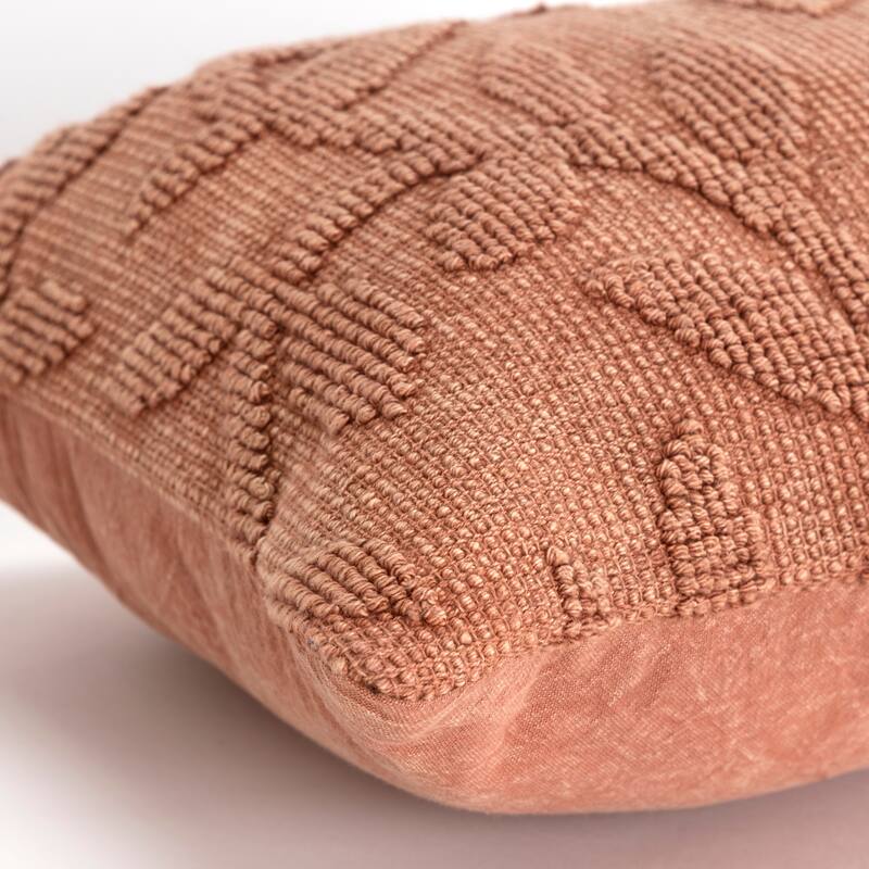 Rizzy Home Textured Botanical Pattern Throw Pillow
