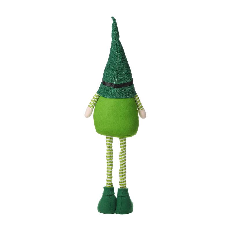 Glitzhome 40"H Telescoped Fabric St. Patrick's Gnome Standing Decor