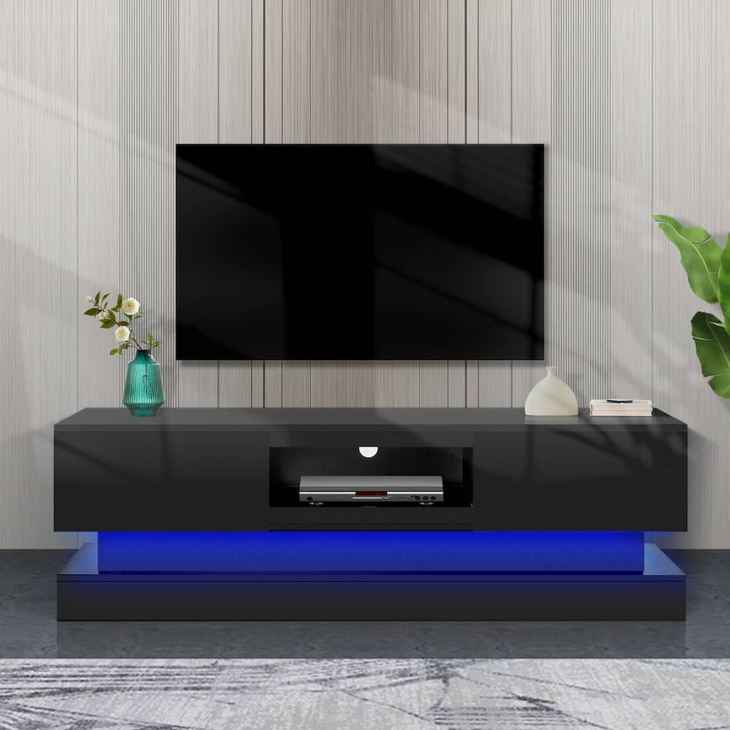 morden TV Stand with LED Lights,high glossy front TV Cabinet