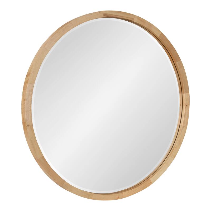 Kate and Laurel McLean Round Wood Framed Wall Mirror - 24" Diameter - Natural