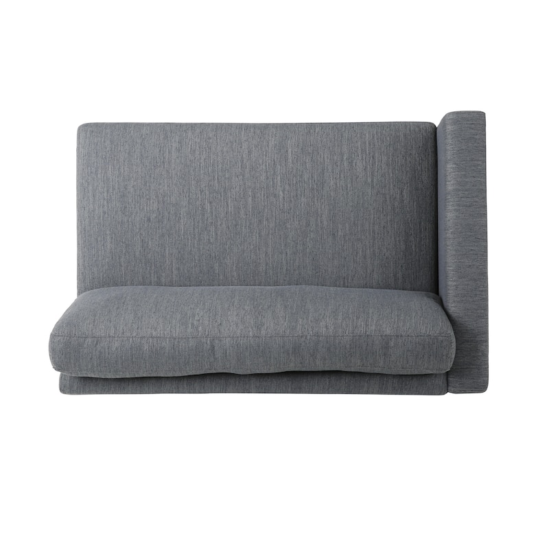 Fabric Upholstered Sofas Small Space Loveseat Sofas Lounge Armrest Couch w/ Wood Legs 101" Long Couches for Living Room