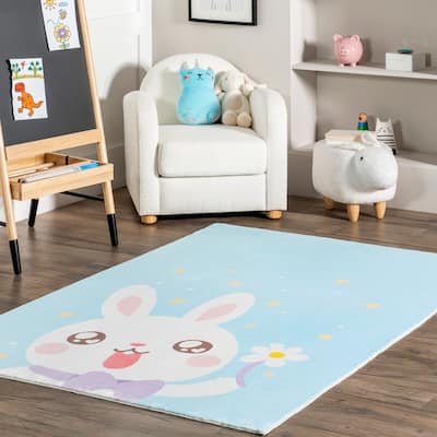 Nuloom Aloisia SpinClean Bunny Machine Washable Area Rug